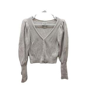 Abercrombie‎ & Fitch Puff Sleeve Button-Up Cardigan